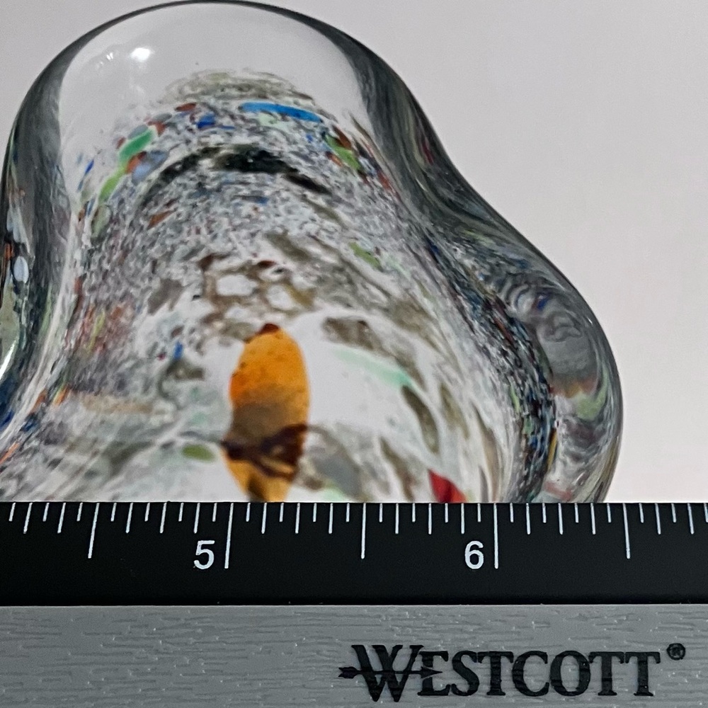 CONFETTI HANDKERCHIEF VASE / Romanian Glass Artist ION TAMAIAN / Big 10.5 Inches - Picture 11 of 12